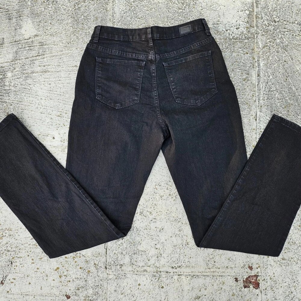 Lee Women Jeans Black Denim Cotton Blend Pant Size 10 TALL 34L - Picture 2 of 11
